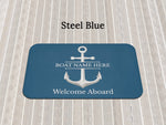 Custom Welcome Mat for Boat, Personalized Boat Gift for Sailors, Nautical Mat for New Boat Owners