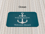 Custom Welcome Mat for Boat, Personalized Boat Gift for Sailors, Nautical Mat for New Boat Owners