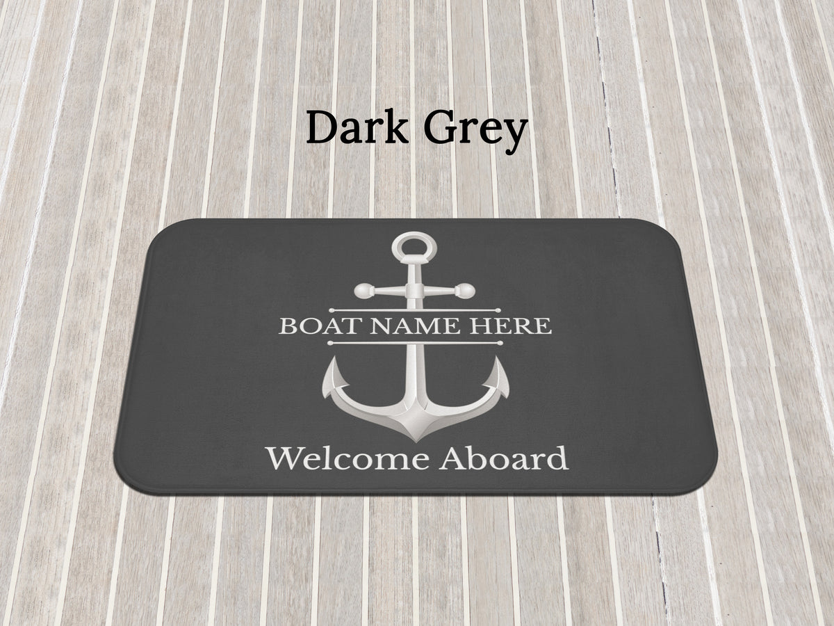 Custom Welcome Mat for Boat, Personalized Boat Gift for Sailors, Nautical Mat for New Boat Owners