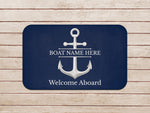 Custom Welcome Mat for Boat, Personalized Boat Gift for Sailors, Nautical Mat for New Boat Owners