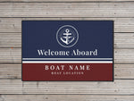 Custom Boat Mat, Heavy Duty Anchor Mat, Boat Owner Gift, Welcome Aboard Boat Rug , Yacht Club Gift