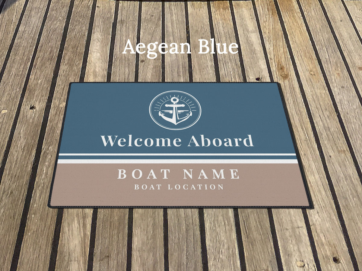 Custom Boat Mat, Heavy Duty Anchor Mat, Boat Owner Gift, Welcome Aboard Boat Rug , Yacht Club Gift