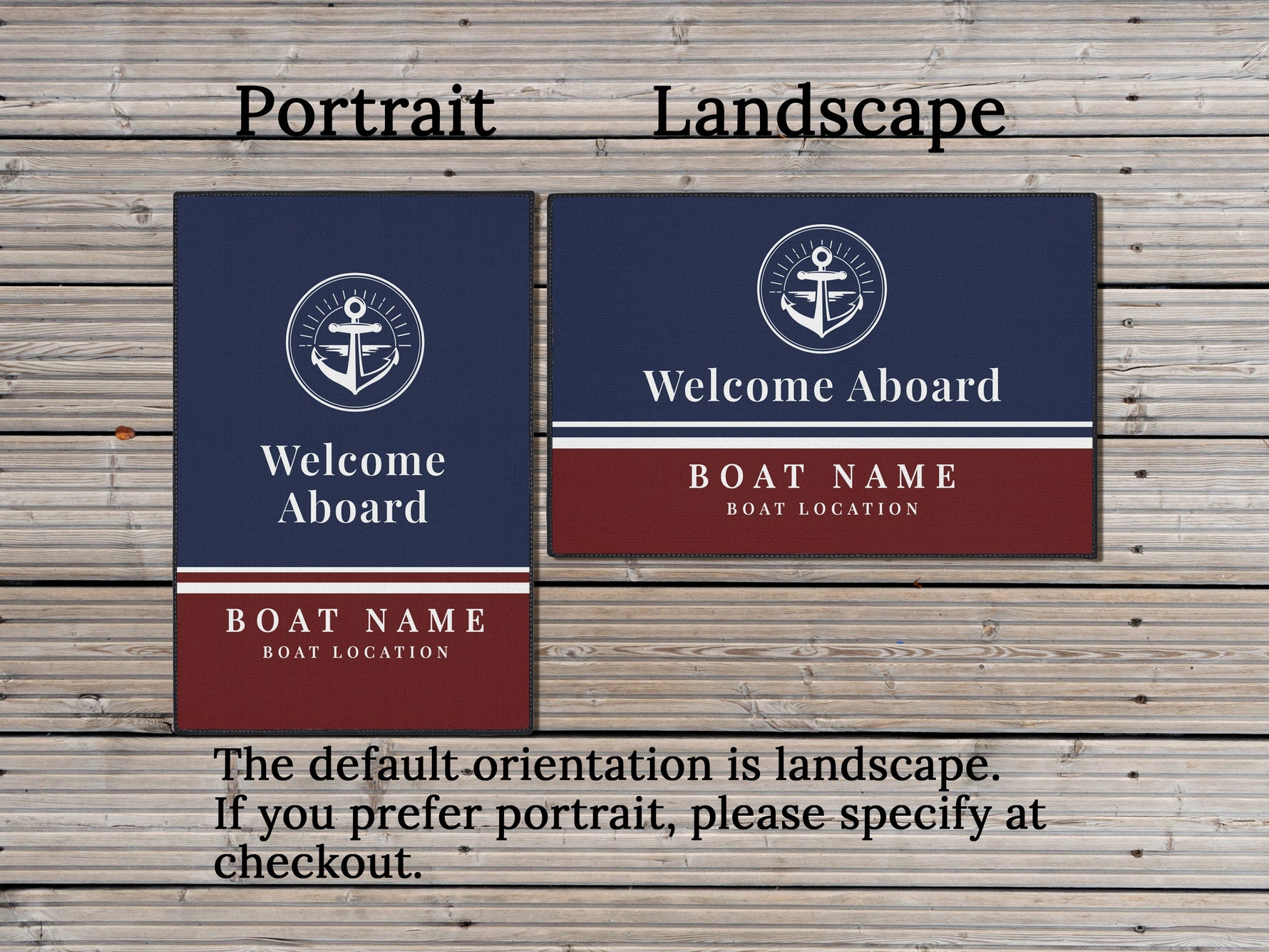 Custom Boat Mat, Heavy Duty Anchor Mat, Boat Owner Gift, Welcome Aboard Boat Rug , Yacht Club Gift