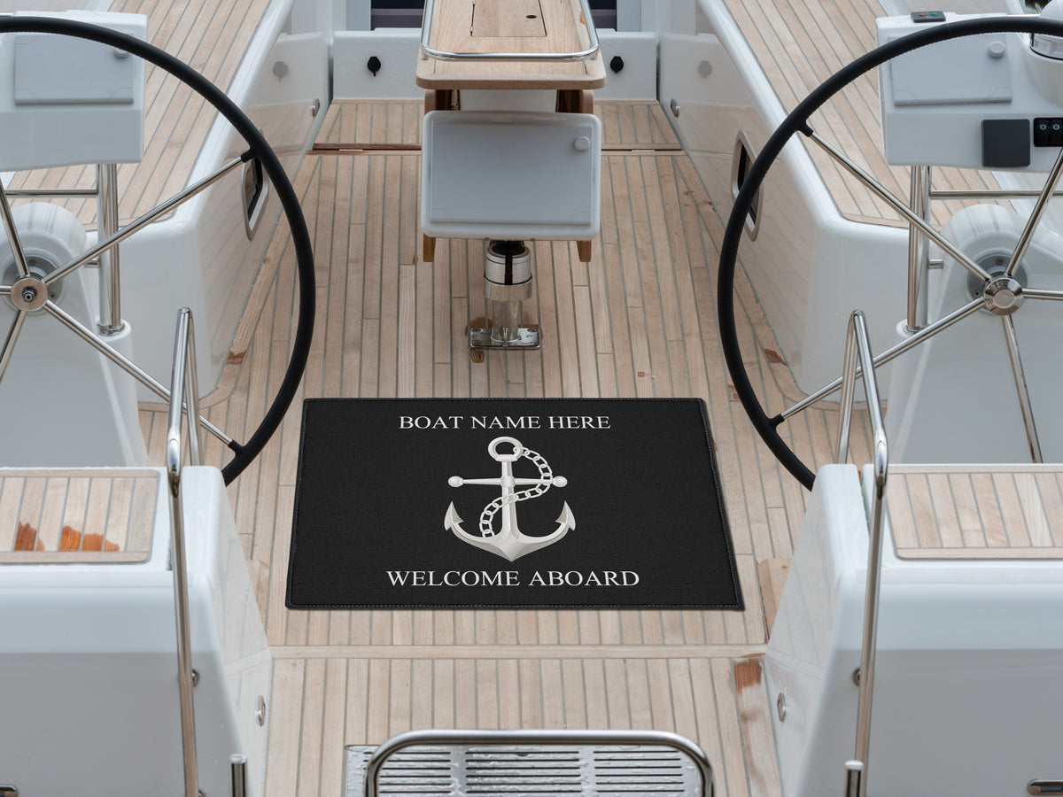 Custom Heavy Duty Mat for Boat, Anchor Yatch Mat, Nautical Lake House Doormat