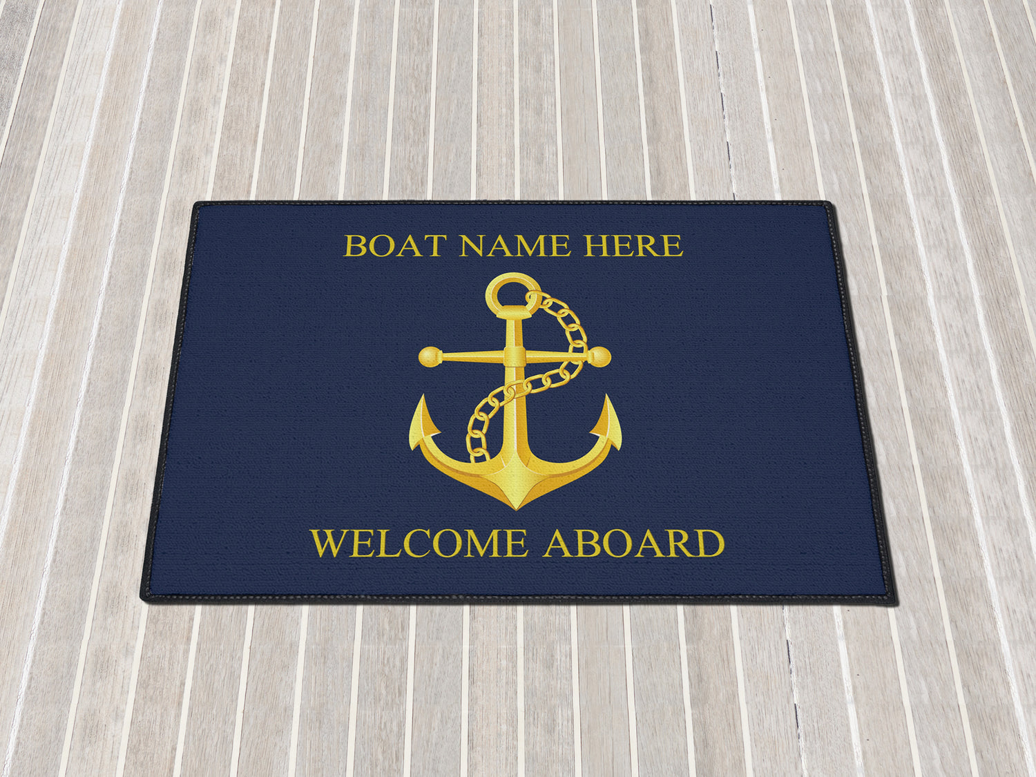 Nautical Welcome Heavy Duty Mat, Custom Yacht Mat, Family Boat Gift, Doormat for Lake House