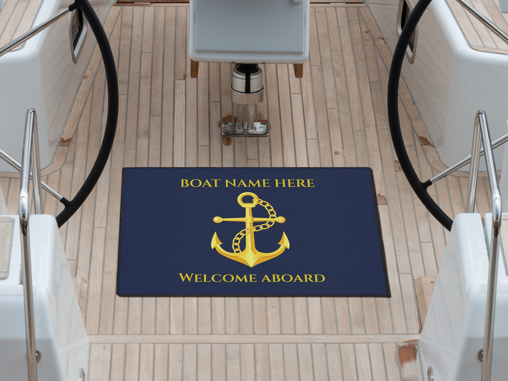 Nautical Welcome Heavy Duty Mat, Custom Yacht Mat, Family Boat Gift, Doormat for Lake House