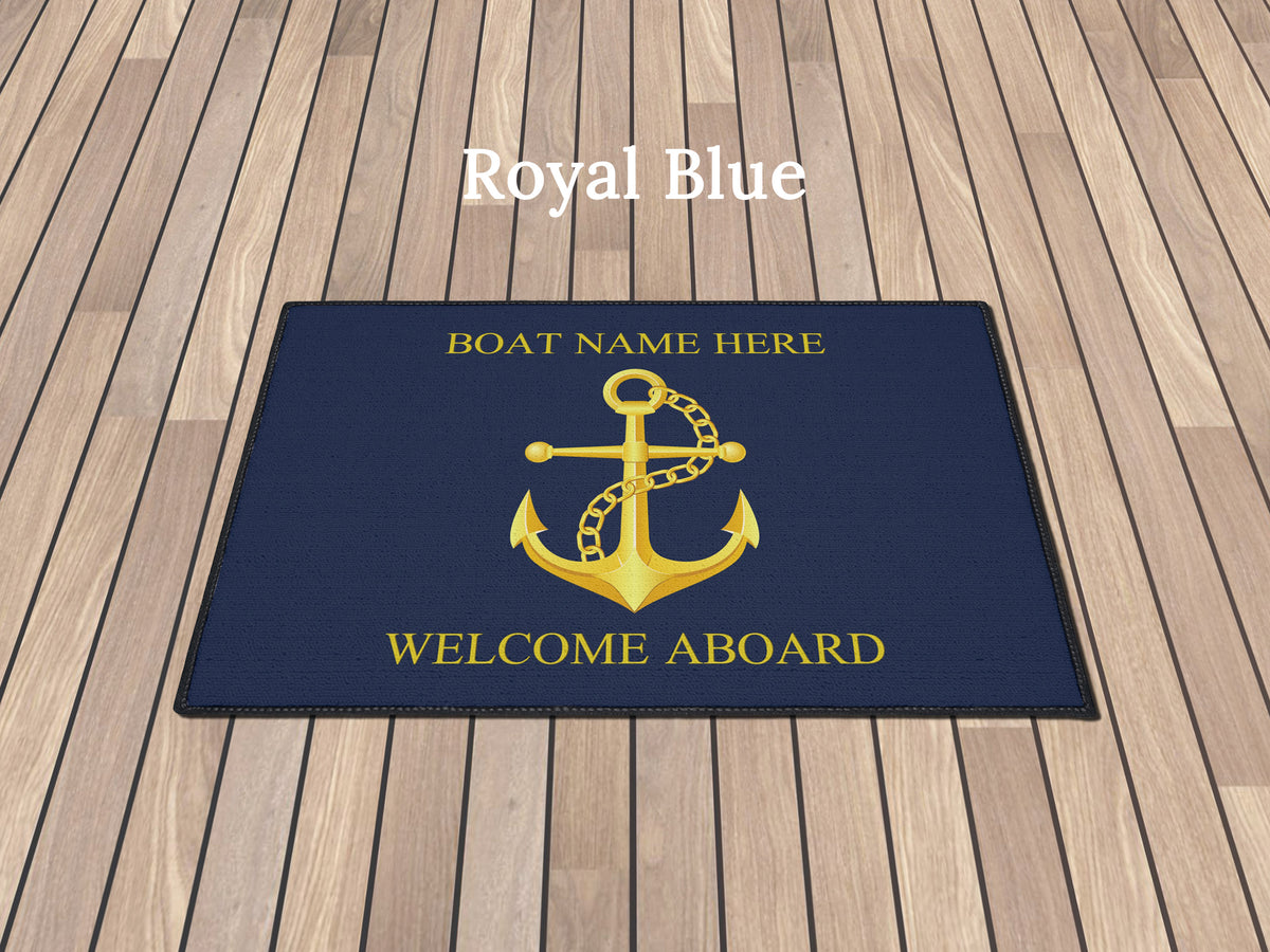 Nautical Welcome Heavy Duty Mat, Custom Yacht Mat, Family Boat Gift, Doormat for Lake House