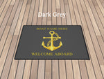 Nautical Welcome Heavy Duty Mat, Custom Yacht Mat, Family Boat Gift, Doormat for Lake House