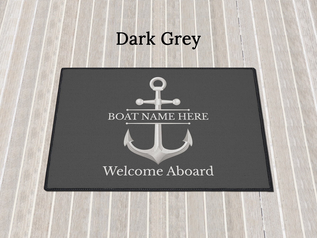 Custom Welcome Boat Mat, Boat Gift Personalized, Boat Accessories, Boat Owner Gift, Boat Decor, Lake House Mat