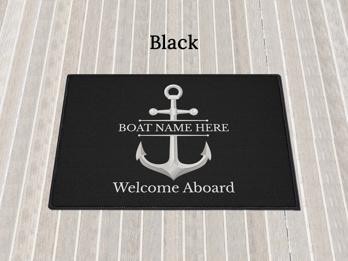 Custom Welcome Boat Mat, Boat Gift Personalized, Boat Accessories, Boat Owner Gift, Boat Decor, Lake House Mat