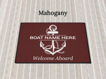 Custom Boat Welcome Mat, Boat Gift, Welcome Aboard Rug, Nautical Gift for Boat Owner