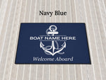 Custom Boat Welcome Mat, Boat Gift, Welcome Aboard Rug, Nautical Gift for Boat Owner