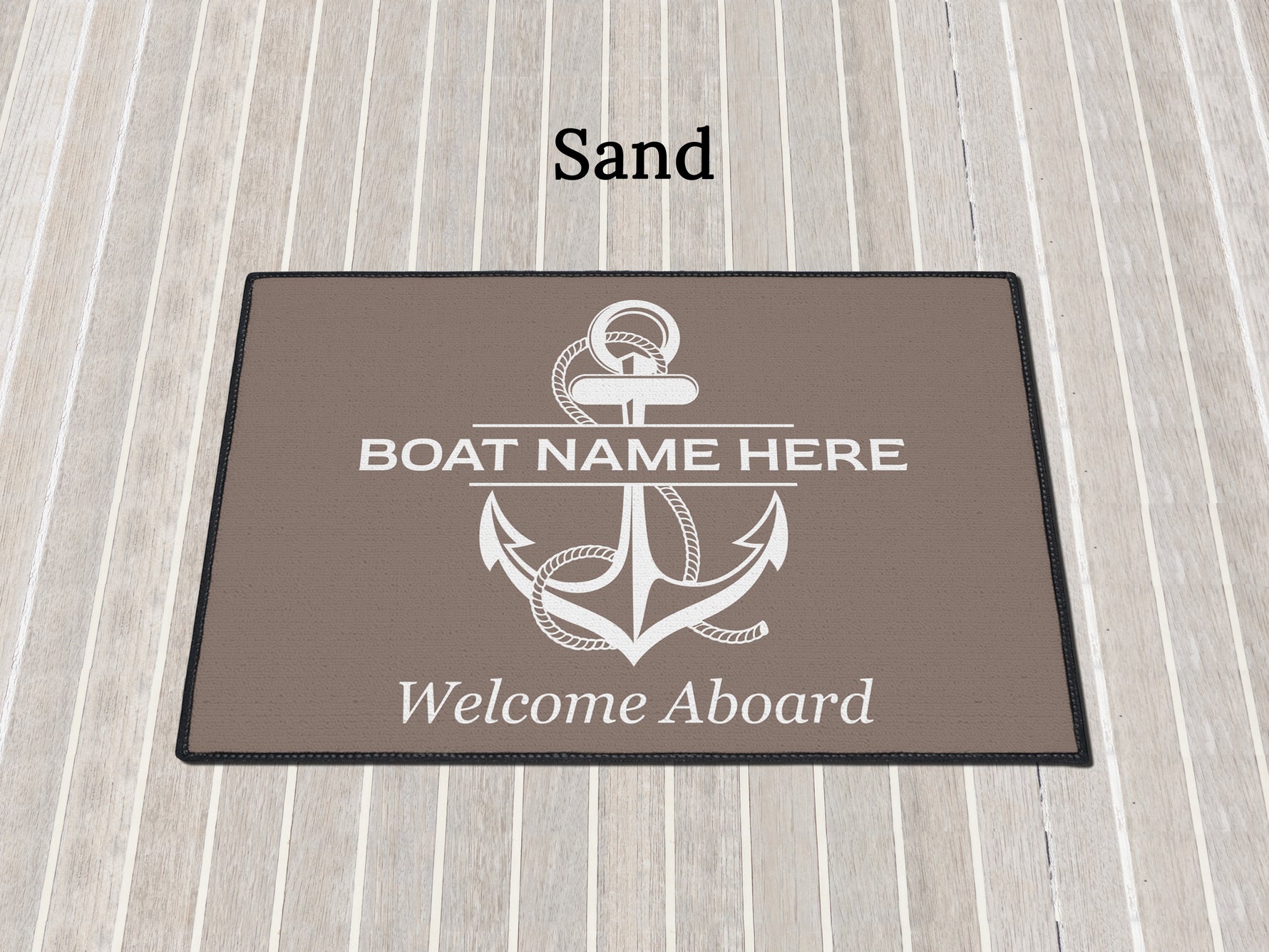 Custom Boat Welcome Mat, Boat Gift, Welcome Aboard Rug, Nautical Gift for Boat Owner