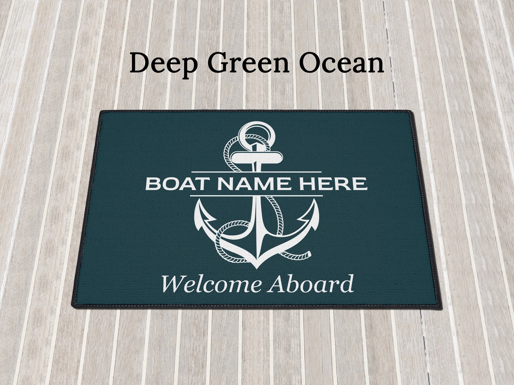 Custom Boat Welcome Mat, Boat Gift, Welcome Aboard Rug, Nautical Gift for Boat Owner