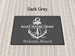 Custom Boat Welcome Mat, Boat Gift, Welcome Aboard Rug, Nautical Gift for Boat Owner