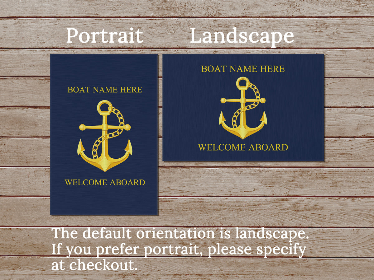 Welcome Aboard Rug, Outdoor Rug for Boats, Custom Family Boat Gift, Nautical Accent Rug