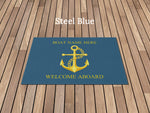 Welcome Aboard Rug, Outdoor Rug for Boats, Custom Family Boat Gift, Nautical Accent Rug