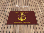 Welcome Aboard Rug, Outdoor Rug for Boats, Custom Family Boat Gift, Nautical Accent Rug