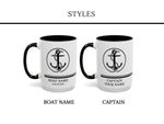 Boat Mug, Boat Gifts, Funny Boating Gift, Captain Mug, Custom Anchor Mug, Nautical Gift, Sailing Mug