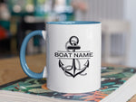 Boat Mug, Boat Gifts, Captain Mug, Custom Anchor Mug, Nautical Gift, Boat Captain Gift, Gift for Sailor