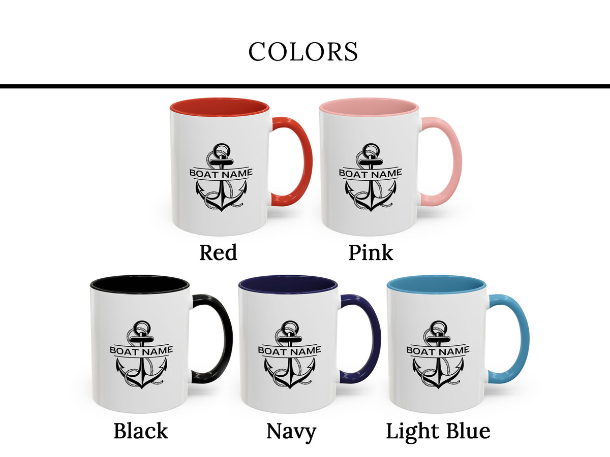 Boat Mug, Boat Gifts, Captain Mug, Custom Anchor Mug, Nautical Gift, Boat Captain Gift, Gift for Sailor