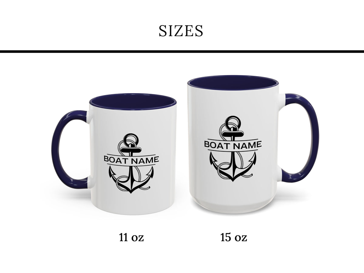 Boat Mug, Boat Gifts, Captain Mug, Custom Anchor Mug, Nautical Gift, Boat Captain Gift, Gift for Sailor