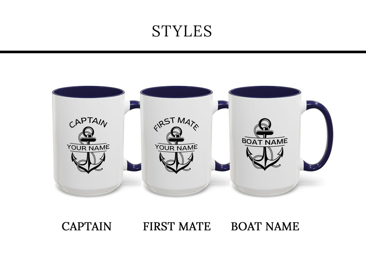 Boat Mug, Boat Gifts, Captain Mug, Custom Anchor Mug, Nautical Gift, Boat Captain Gift, Gift for Sailor