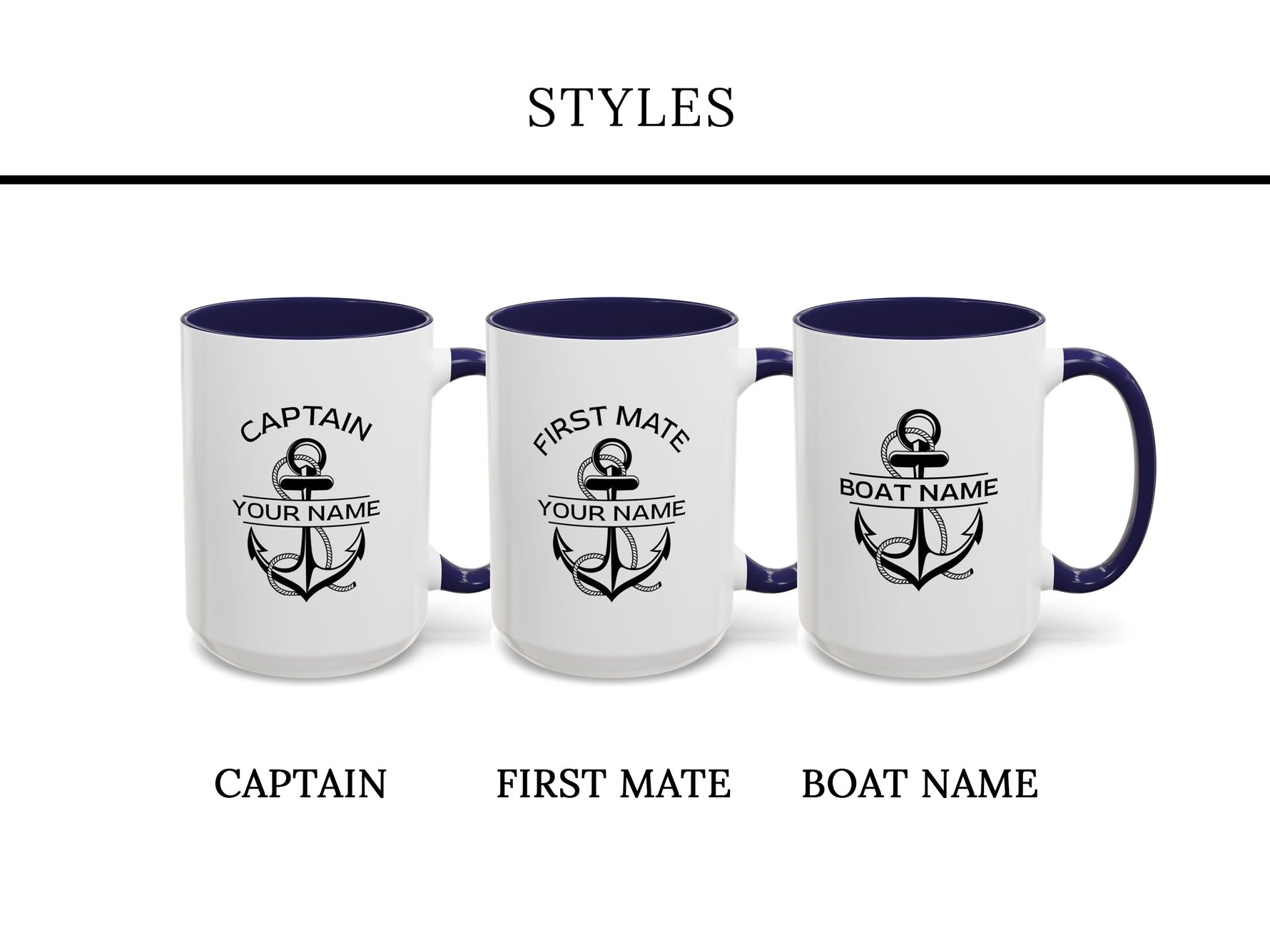 Boat Mug, Boat Gifts, Captain Mug, Custom Anchor Mug, Nautical Gift, Boat Captain Gift, Gift for Sailor