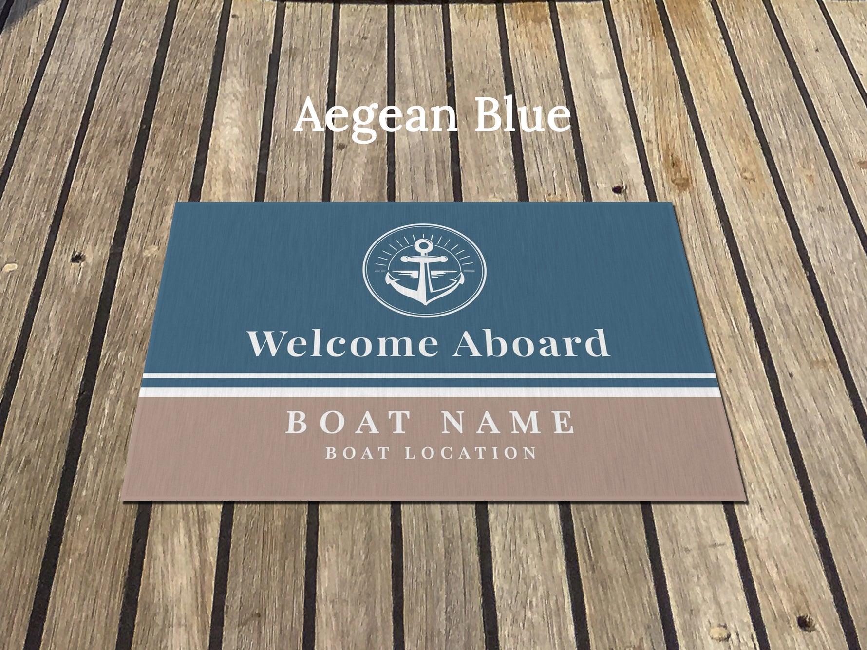 Boat Rug, Nautical Outdoor Rug, Anchor Rug for Boat, Sailing Themed Gift for Yacht Owners