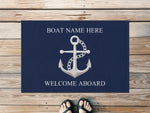 Custom Boat Name Rug, Nautical Anchor Rug for Boat Lovers, Custom Gift for Yacht or Lake House