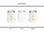 Custom Anchor Wine Tumbler, Nautical Gift, Boat Tumbler, Captain First Mate Crew