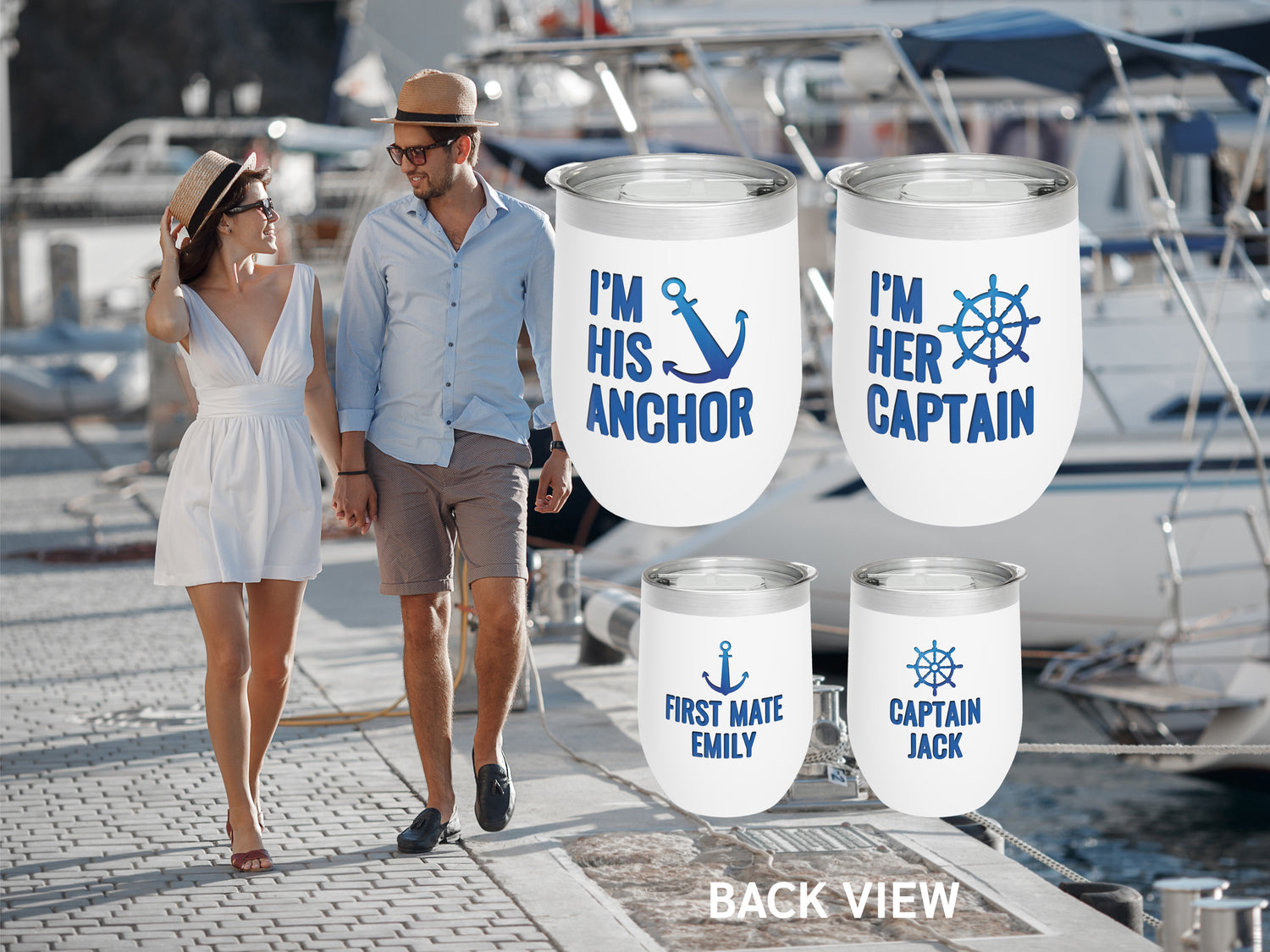 Boat Wine Tumbler, Custom Boat Couple Gift, Sailing Couple Gift, Anchor Wine Tumbler, Nautical Boat Gift