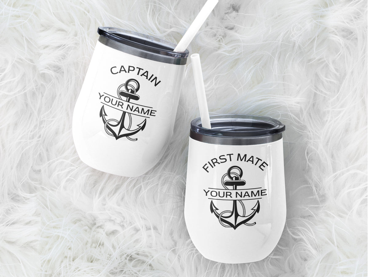 Nautical Wine Tumbler, Boat Gifts, Insulated Wine Tumbler for Boat Lovers, Sailing Gift