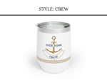 Boat Gifts Personalized, Boat Wine Tumbler, Nautical Insulated Wine Tumbler