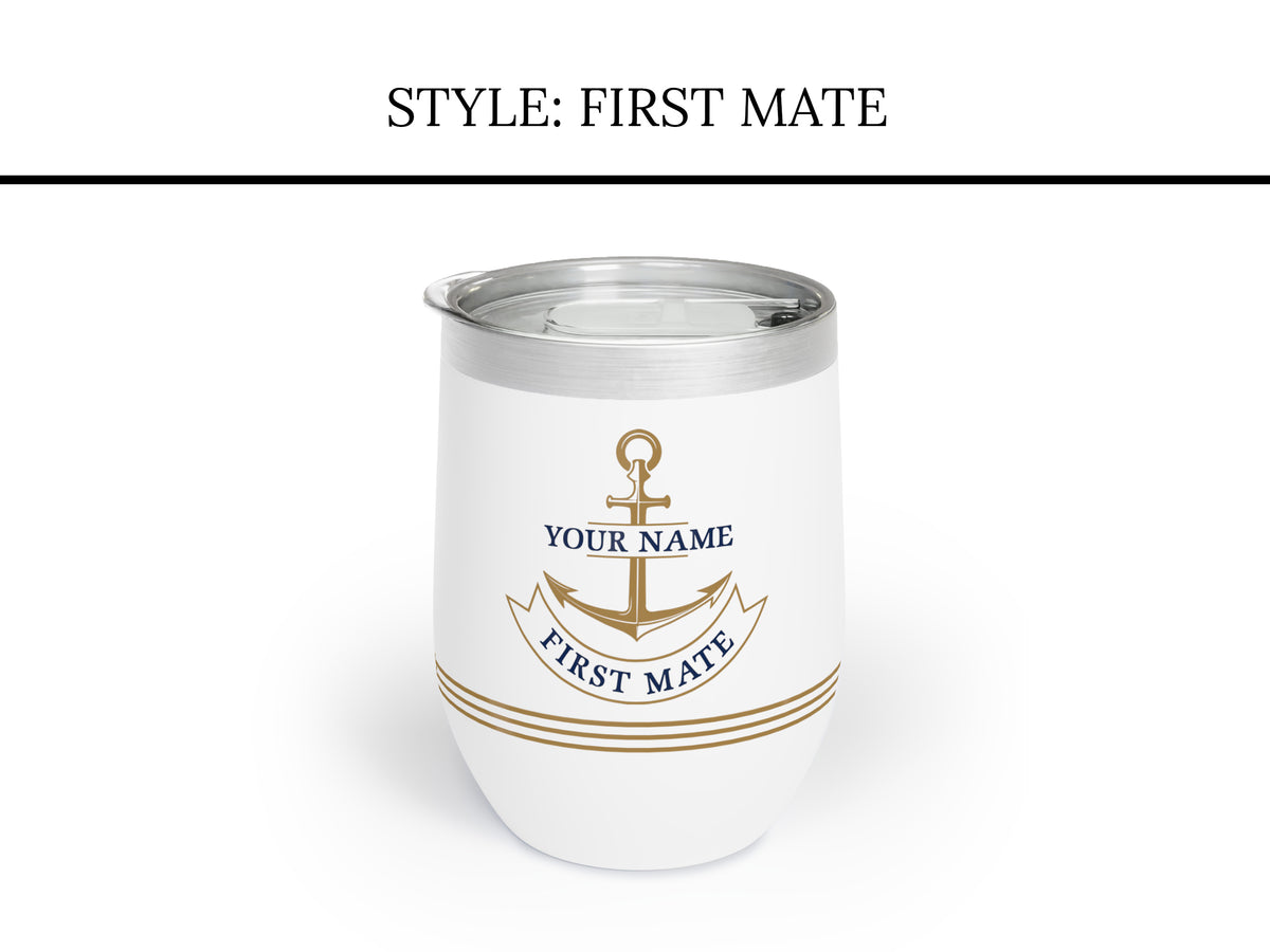 Boat Gifts Personalized, Boat Wine Tumbler, Nautical Insulated Wine Tumbler