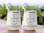 Boat Gifts Personalized, Boat Wine Tumbler, Nautical Insulated Wine Tumbler