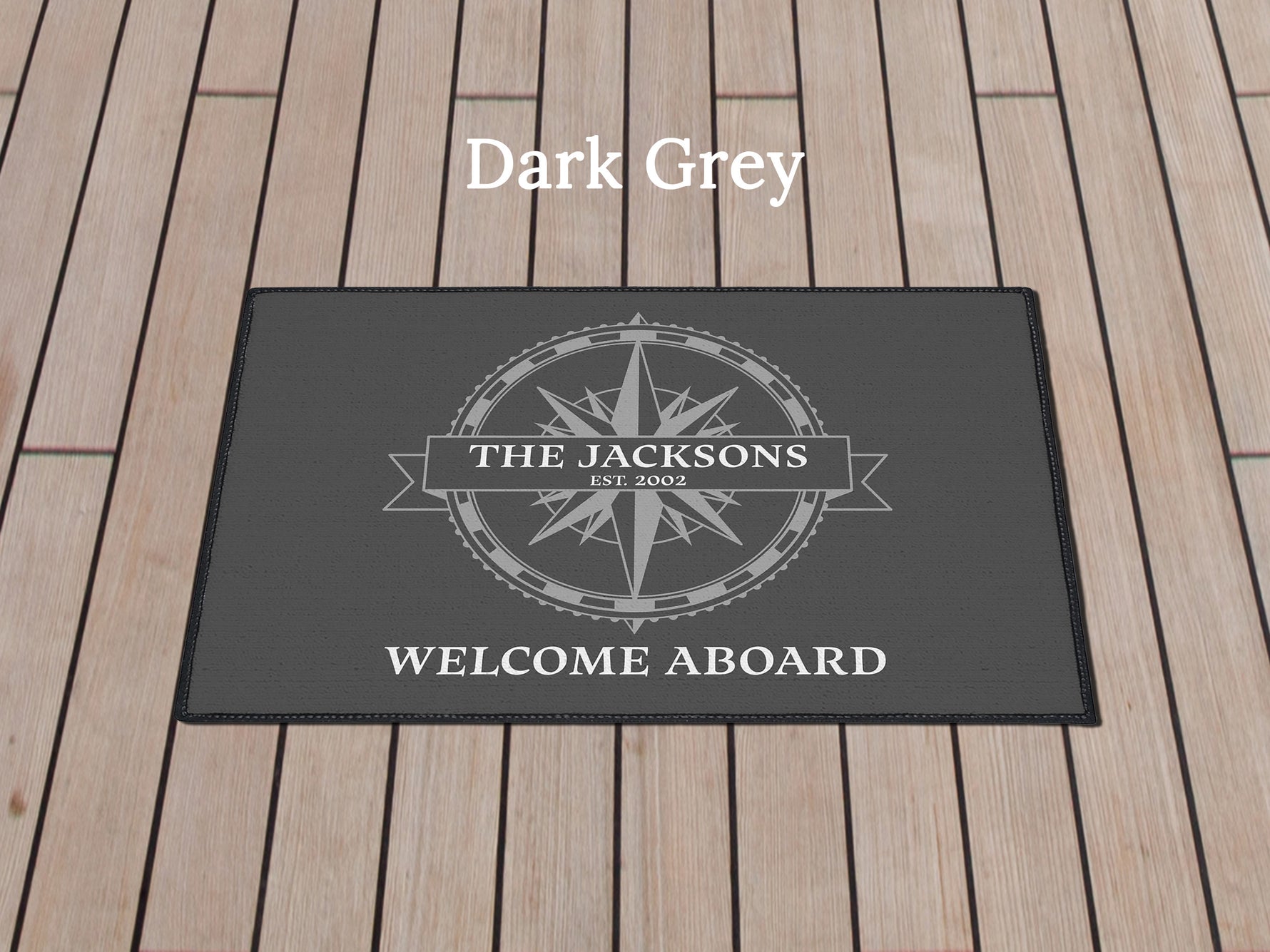 Family Boat Gift, Welcome Aboard Mat, Nautical Boat Accessories, Lake House Gift