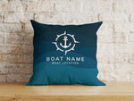 Custom Outdoor Boat Pillow, Anchor Boat Name Cushion, Yacht Outdoor Decor