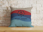 Custom Outdoor Boat Pillow, Anchor Boat Name Cushion, Yacht Outdoor Decor