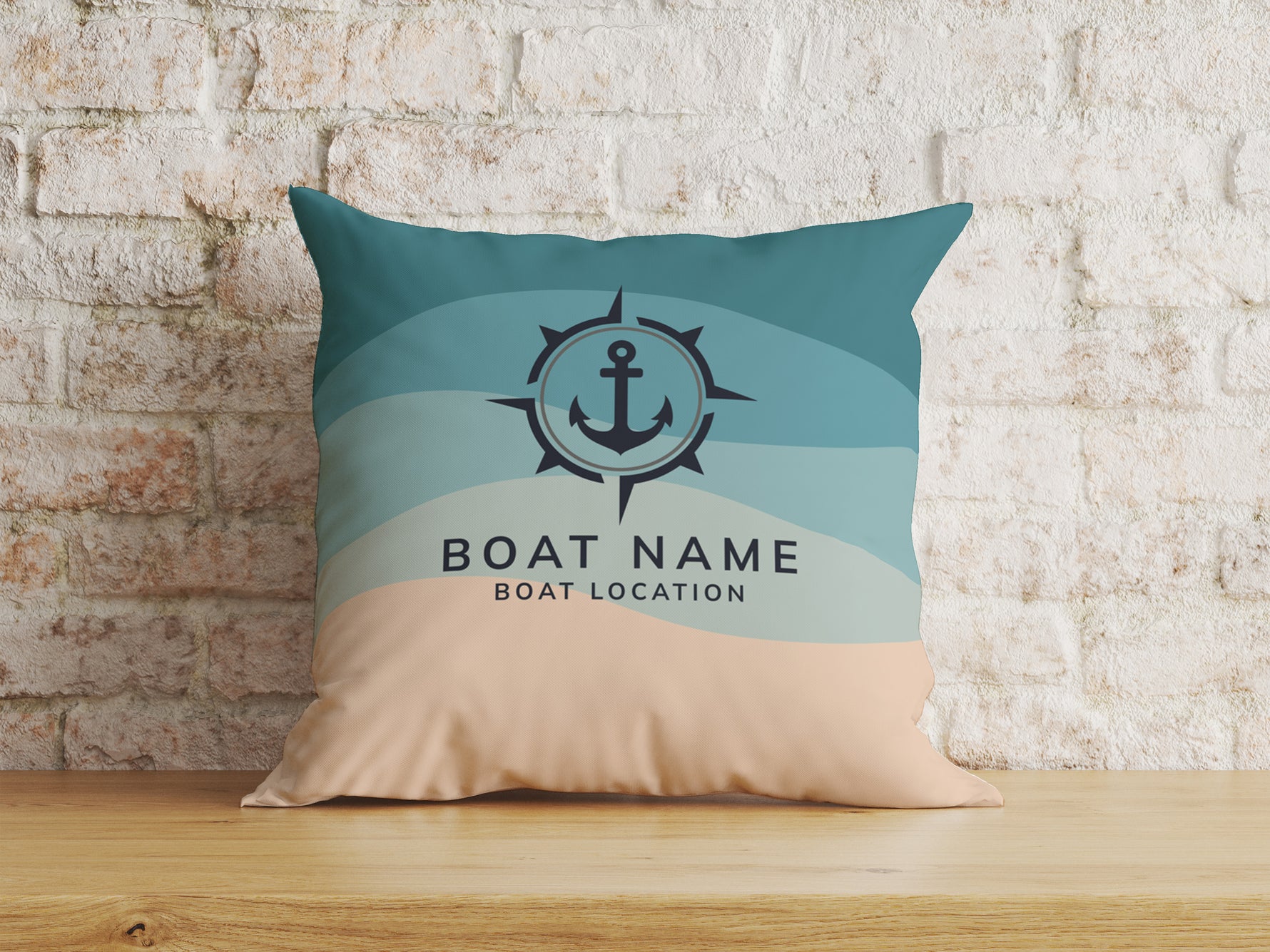 Custom Outdoor Boat Pillow, Anchor Boat Name Cushion, Yacht Outdoor Decor