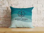 Custom Outdoor Boat Pillow, Anchor Boat Name Cushion, Yacht Outdoor Decor