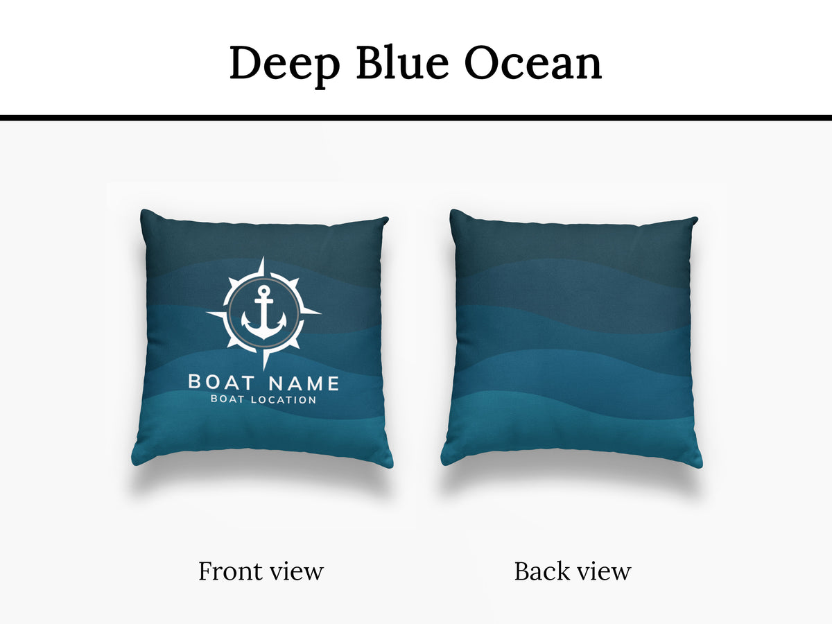 Custom Outdoor Boat Pillow, Anchor Boat Name Cushion, Yacht Outdoor Decor