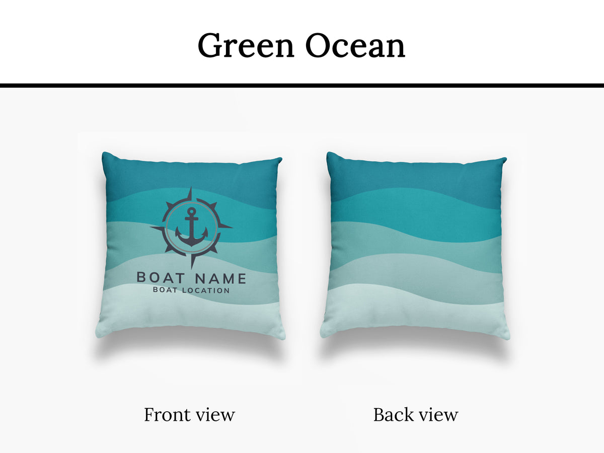 Custom Outdoor Boat Pillow, Anchor Boat Name Cushion, Yacht Outdoor Decor