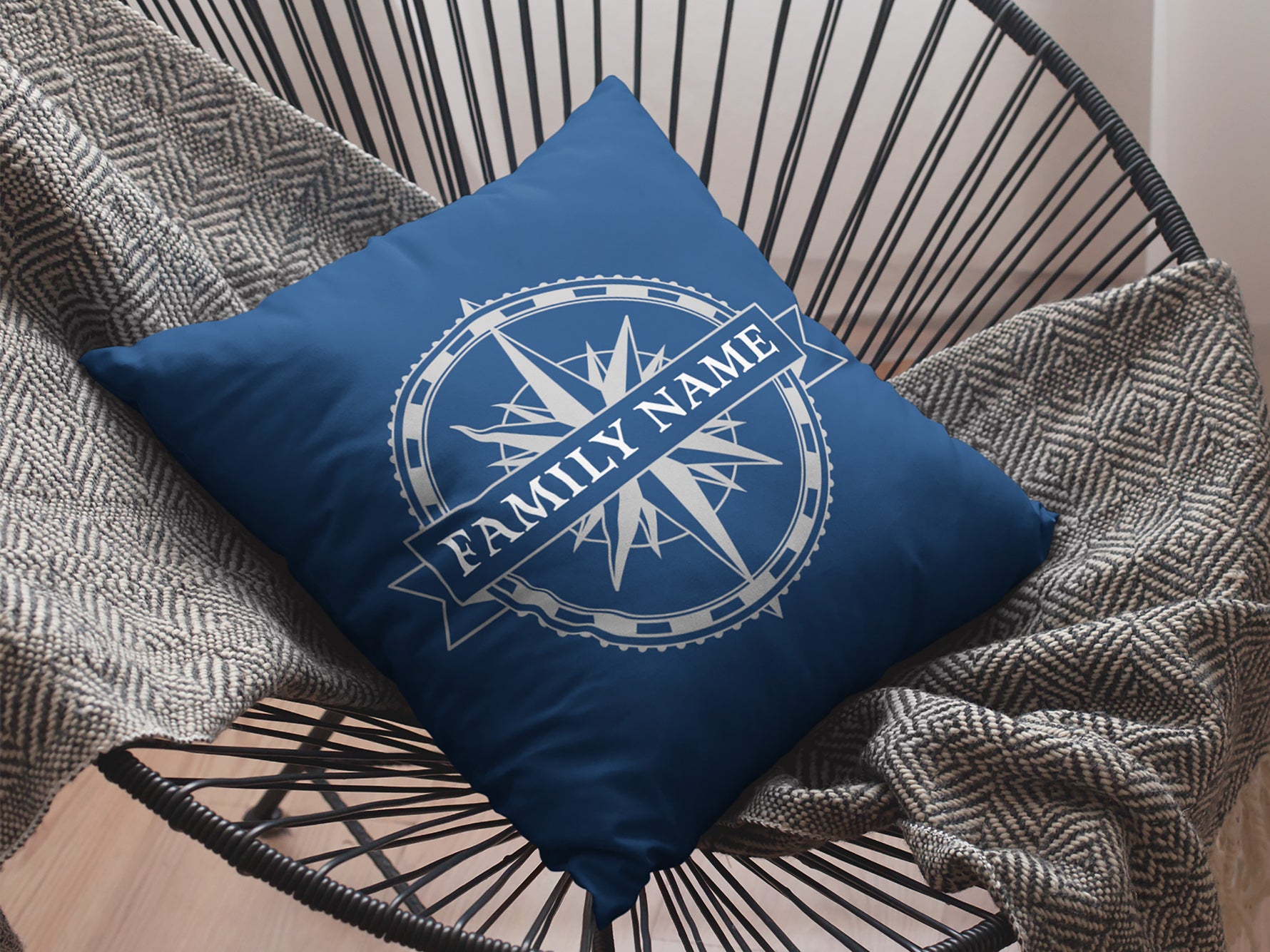 Boat Pillow, Nautical Cushion, Boat Gift, Compass Pillow, Coastal Pillow, Boating Decor