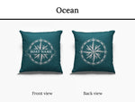 Boat Pillow, Nautical Cushion, Boat Gift, Compass Pillow, Coastal Pillow, Boating Decor