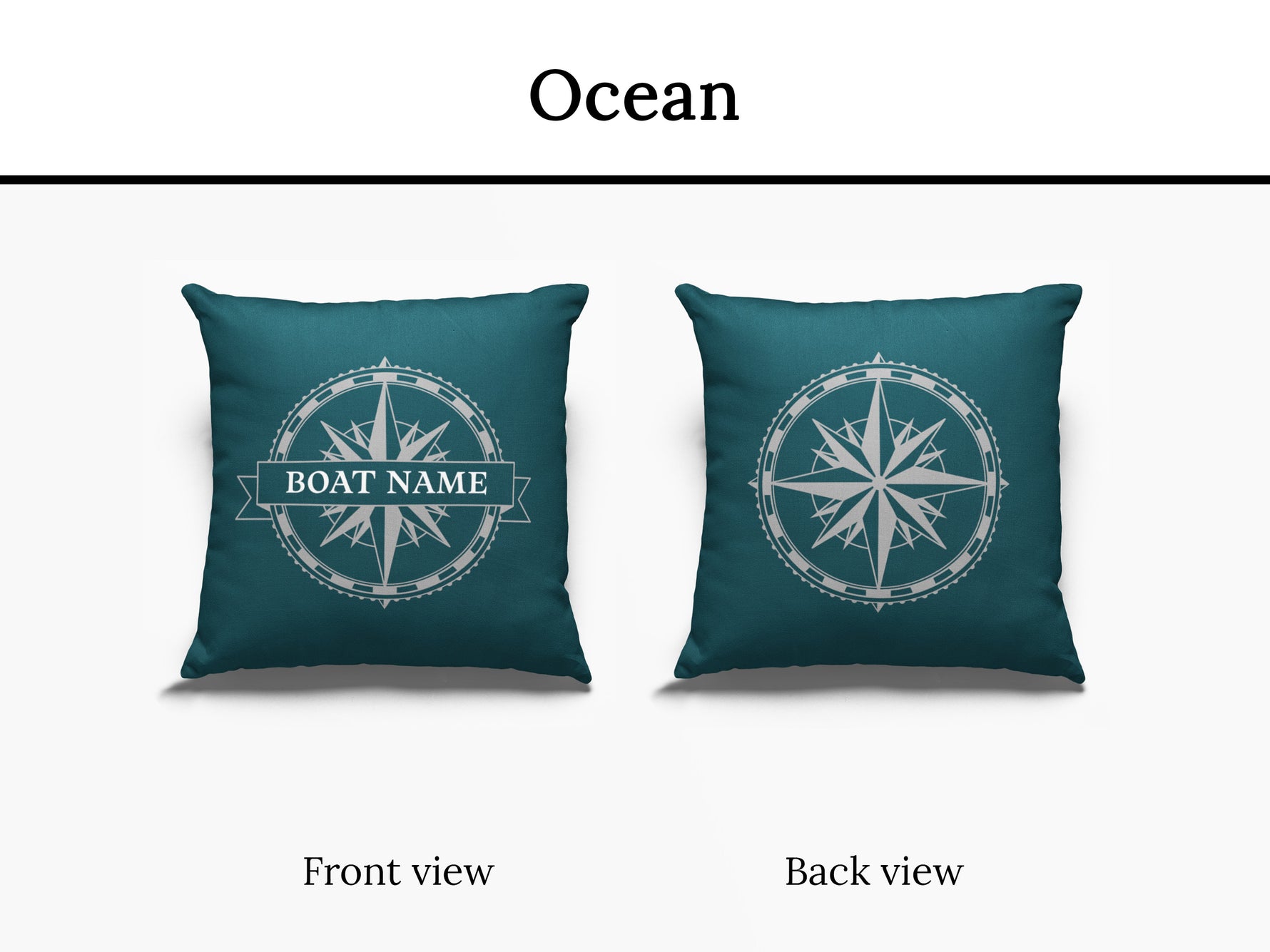 Boat Pillow, Nautical Cushion, Boat Gift, Compass Pillow, Coastal Pillow, Boating Decor