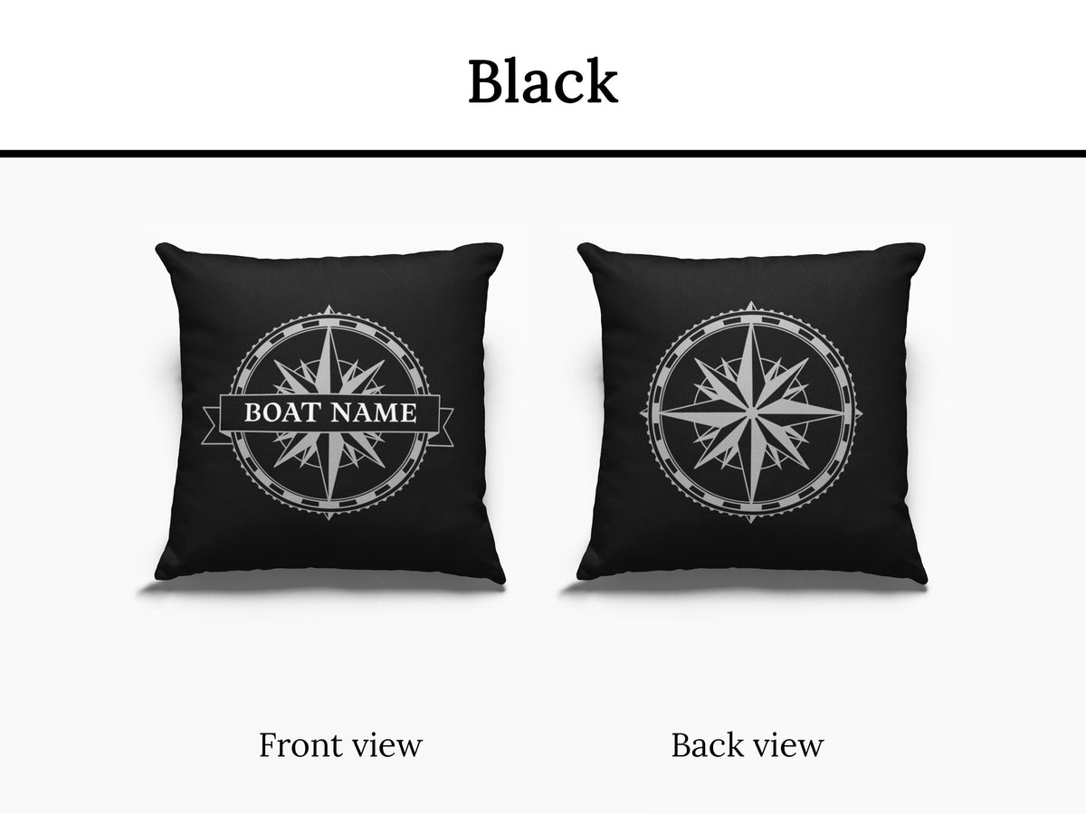 Boat Pillow, Nautical Cushion, Boat Gift, Compass Pillow, Coastal Pillow, Boating Decor