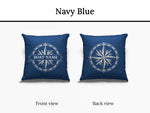 Boat Pillow, Nautical Cushion, Boat Gift, Compass Pillow, Coastal Pillow, Boating Decor