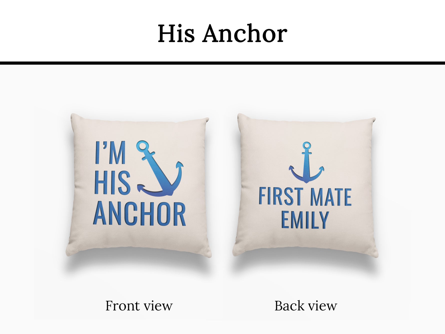 Boat Wedding Gift, Boat Couple Gift, Anchor Pillow, Valentines Cushion, Boat Bedding