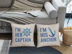 Boat Wedding Gift, Boat Couple Gift, Anchor Pillow, Valentines Cushion, Boat Bedding